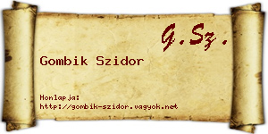 Gombik Szidor névjegykártya